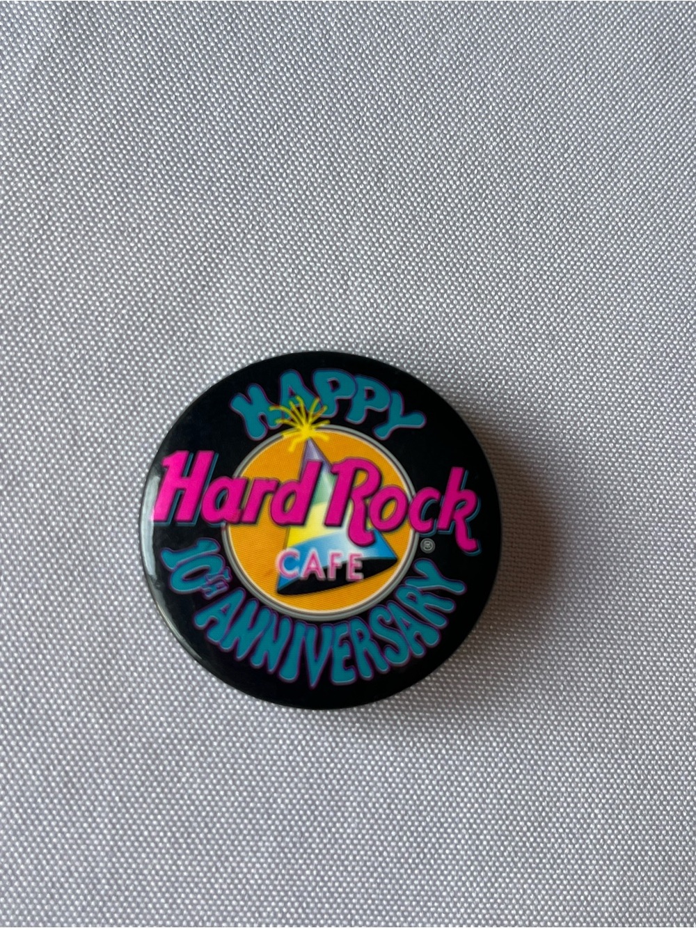 Vintage 1981 Hard Rock Cafe 10th Anniversary Staff Uniform Pinback Button